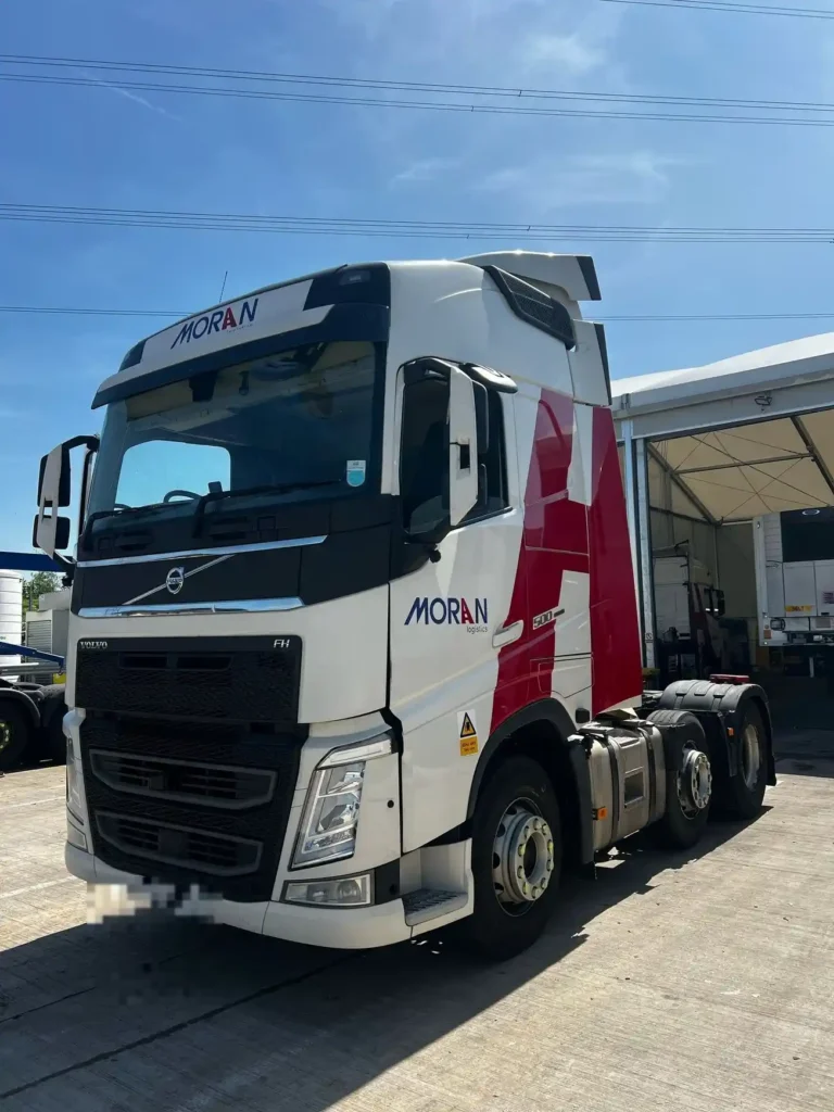 Volvo FH tractor unit in Moran Logistics livery, front view